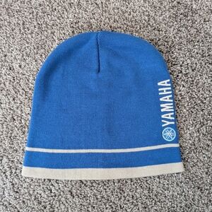 Yamaha Blue Knit Beanie with Gray Accents